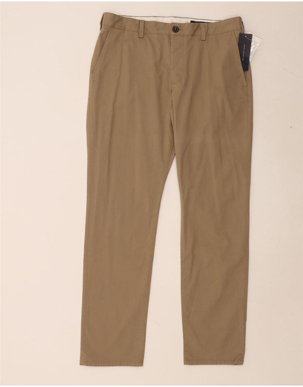 FRENCH CONNECTION Mens Straight Chino Trousers W34 L32 Beige Cotton