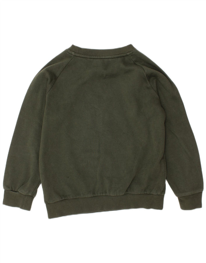 ADIDAS Boys Graphic Sweatshirt Jumper 6-7 Years Khaki Cotton