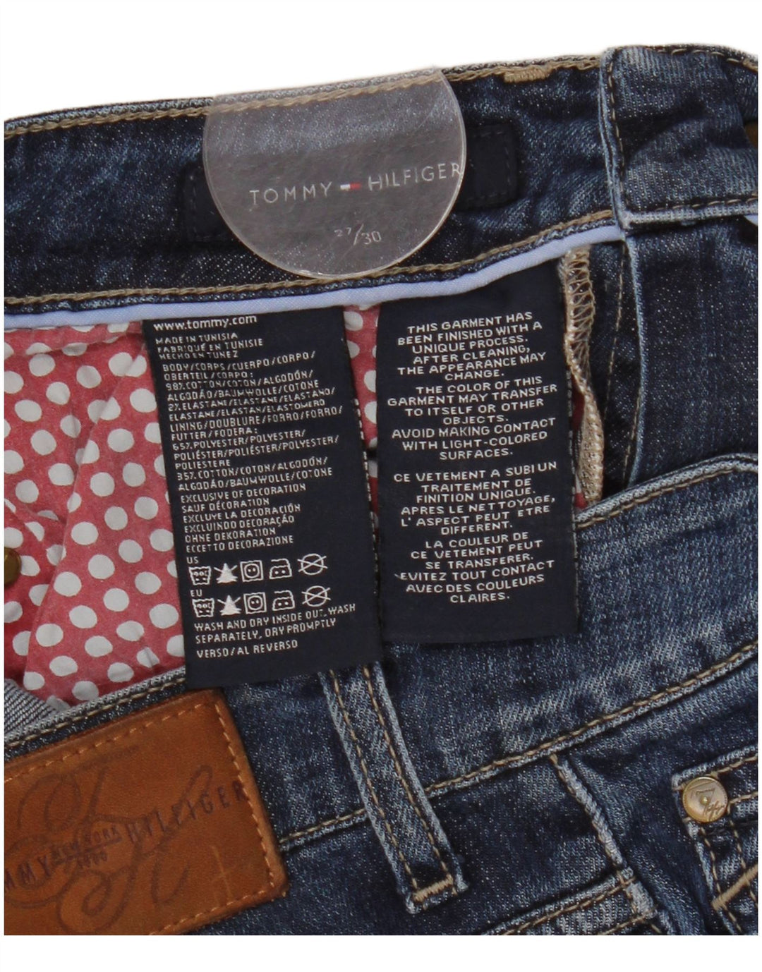 TOMMY HILFIGER Womens Bootcut Jeans W27 L30 Navy Blue Cotton