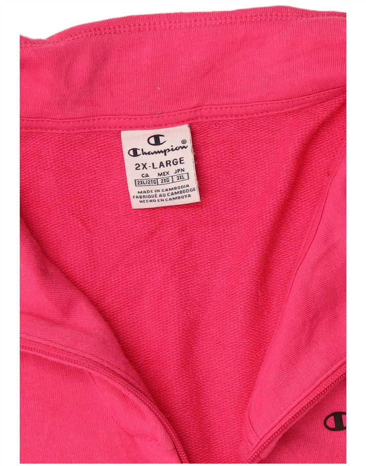 CHAMPION Womens Tracksuit Top Jacket UK 20 2XL Pink