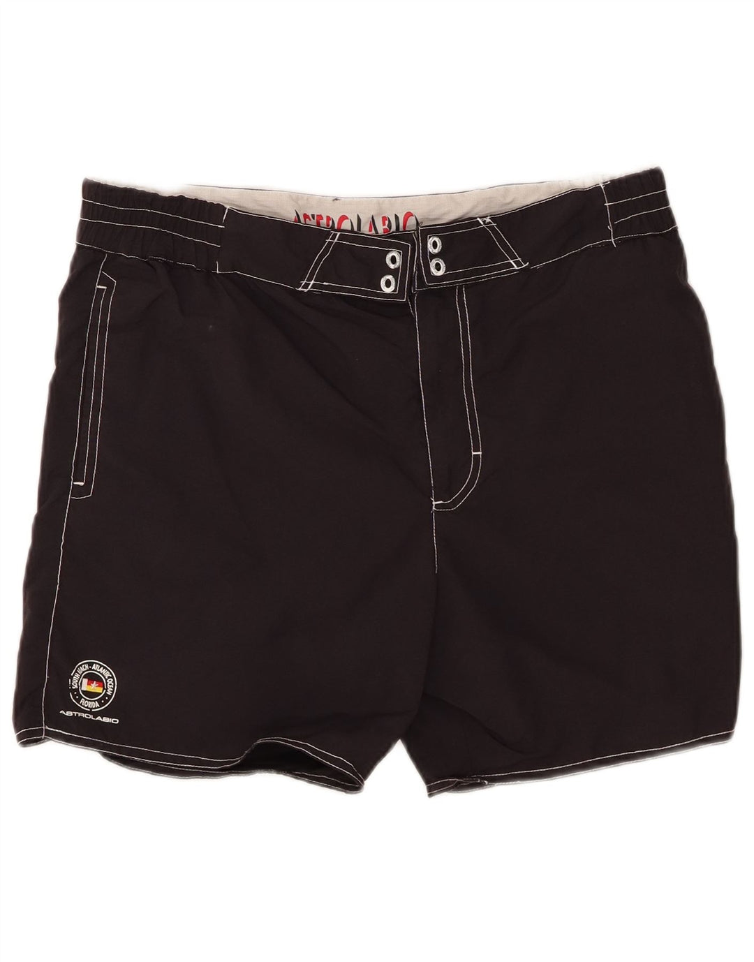 ASTROLABIO Mens Graphic Swimming Shorts Medium  Black Polyamide