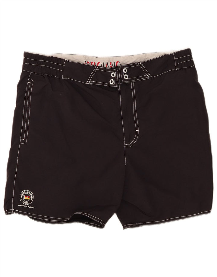 ASTROLABIO Mens Graphic Swimming Shorts Medium  Black Polyamide