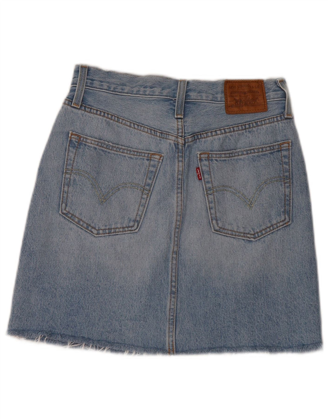 LEVI'S Womens Distressed Denim Skirt W25 XS Blue Cotton