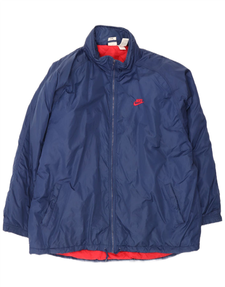 Nike Mens Windbreaker Jacket UK 42 XL Navy Blue Nylon