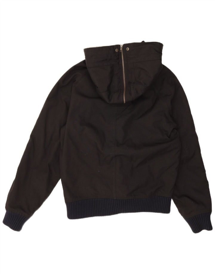 Woolrich Mens Hooded Padded Bomber Jacket UK 40 Large Black Polyamide