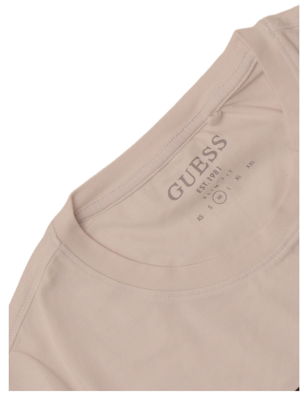 Guess Mens Slim Fit Graphic T-Shirt Top Medium White