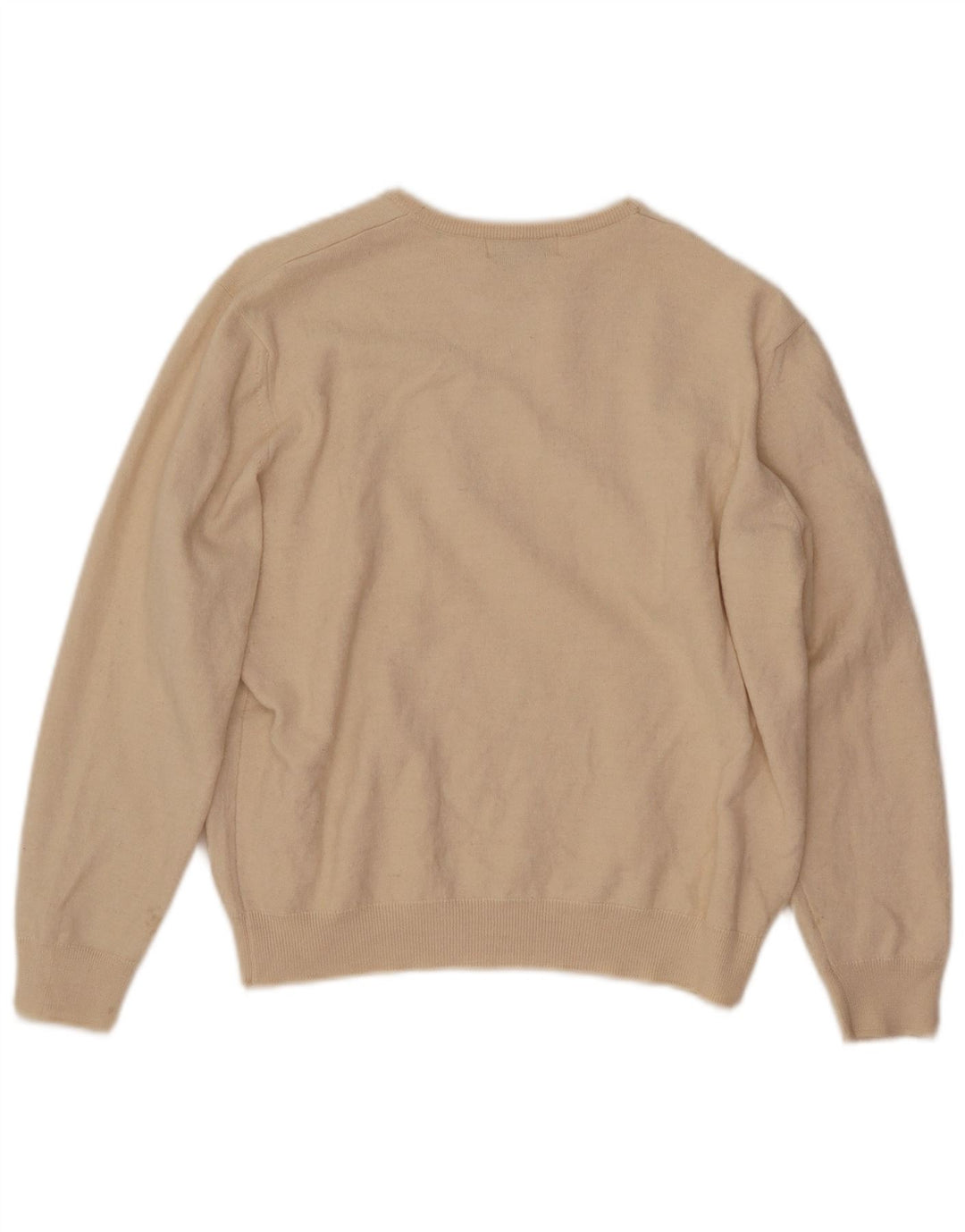 PIERRE CARDIN Womens Boat Neck Jumper Sweater UK 12 Medium Beige