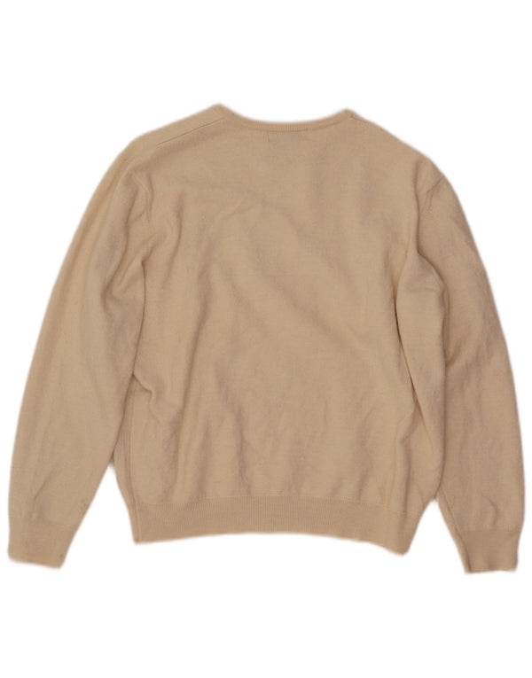 PIERRE CARDIN Womens Boat Neck Jumper Sweater UK 12 Medium Beige
