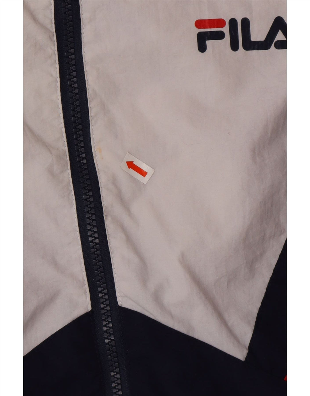 FILA Womens Oversized Tracksuit Top Jacket UK 6 XS Navy Blue Colourblock