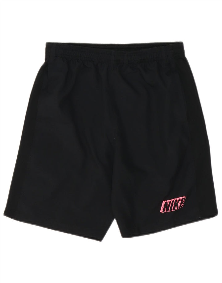 NIKE Boys Dri Fit Graphic Sport Shorts 10-11 Years Medium Black Polyester