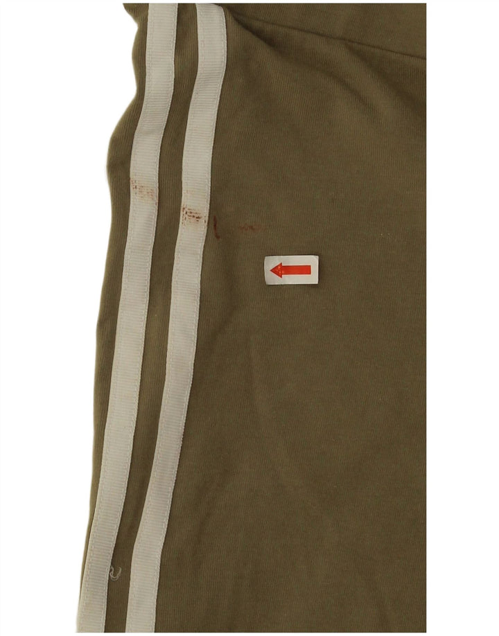 Adidas Womens Leggings UK 12 Medium Khaki Cotton