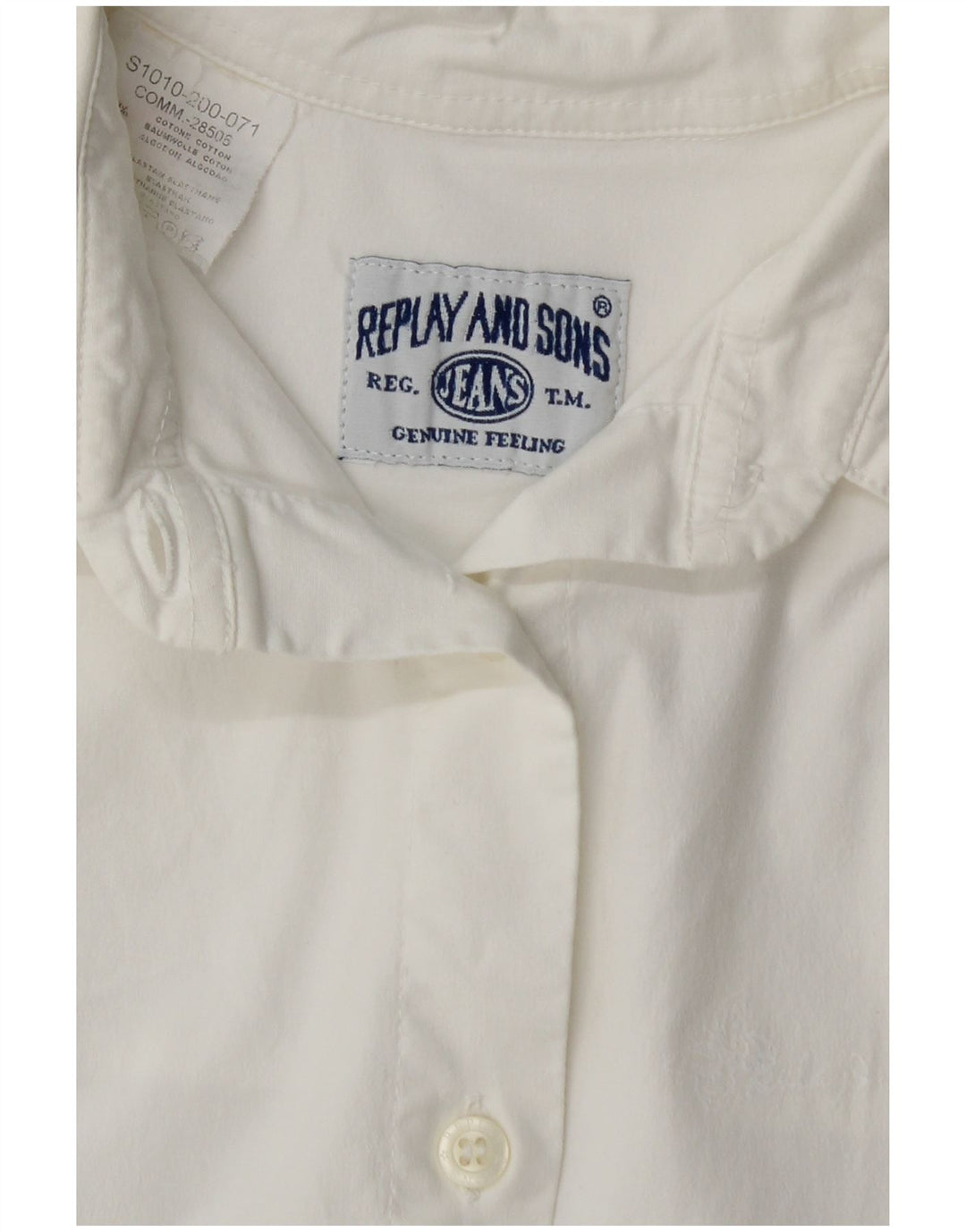 REPLAY Womens Shirt UK 12 Medium White Cotton