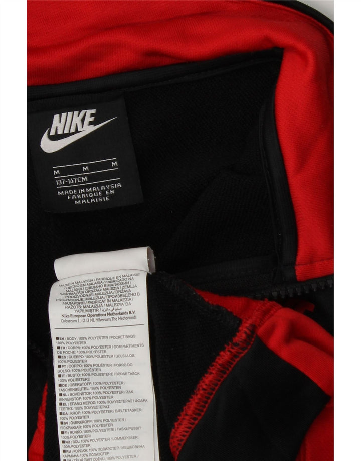 Nike Boys Tracksuit Top Jacket 10-11 Years Medium Black Colourblock
