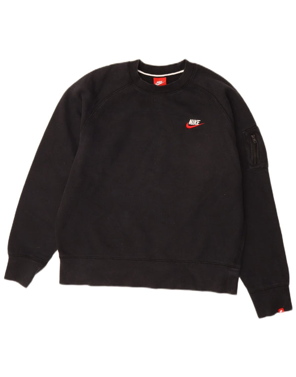 NIKE Mens Sweatshirt Jumper Medium Black Cotton