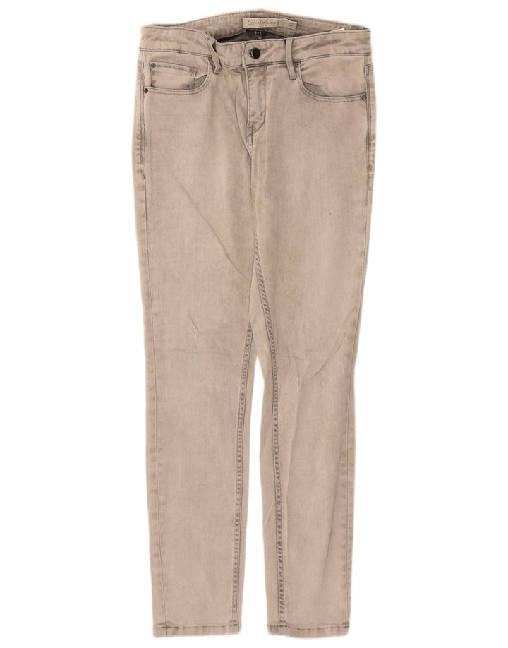 CALVIN KLEIN Womens Slim Jeans W30 L30 Grey Cotton