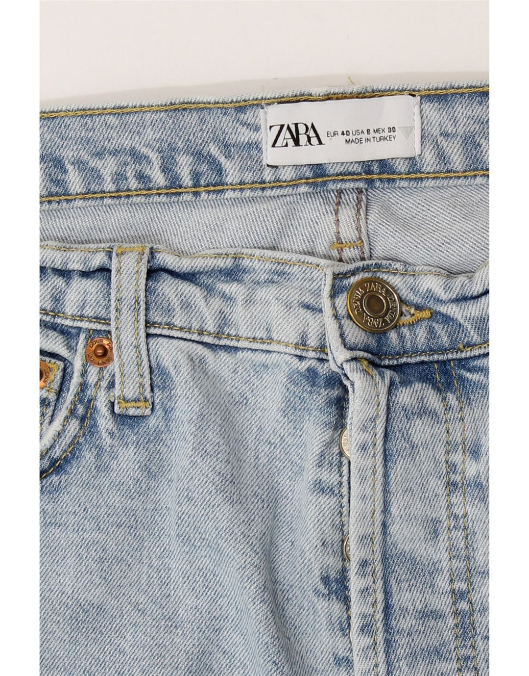 Zara Womens Straight Jeans EU 40 Medium W30 L26 Blue
