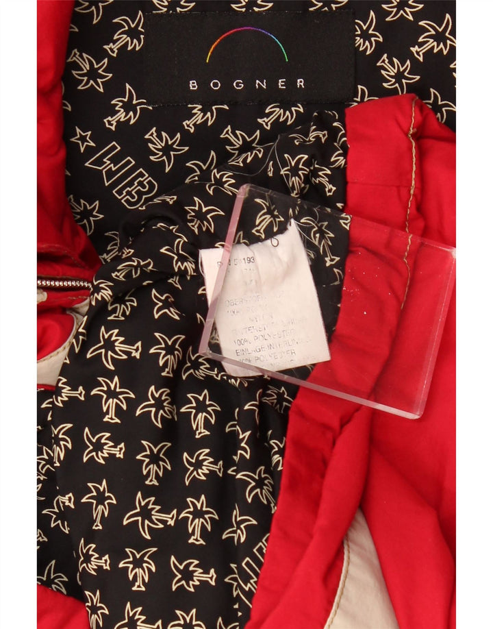 BOGNER Mens Graphic Anorak Jacket UK 42 XL Red Colourblock Polyester