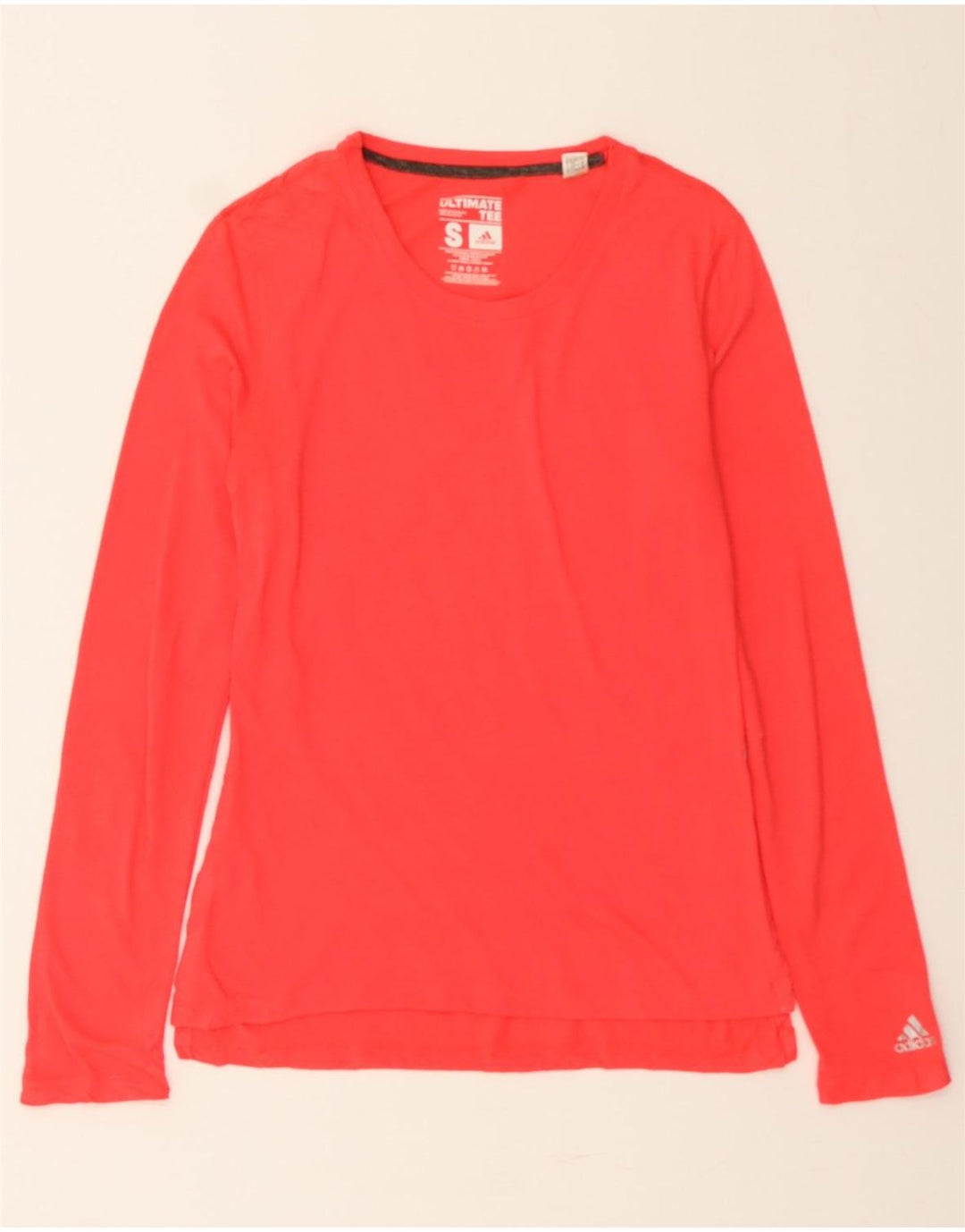 ADIDAS Womens Climalite Top Long Sleeve UK 10 Small Red Vintage Adidas and Second-Hand Adidas from Messina Hembry 