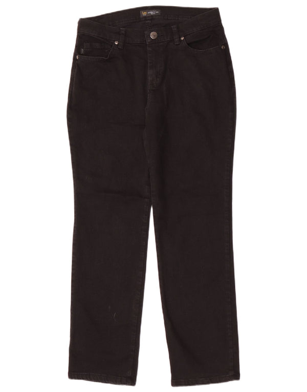 Lee Womens Mid Rise Relaxed Fit Straight Jeans US 8 Medium W30 L28 Black