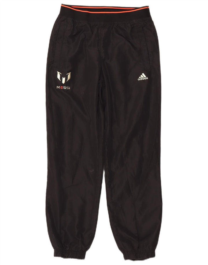 ADIDAS Boys MESSI Tracksuit Trousers Joggers 11-12 Years  Black Polyester