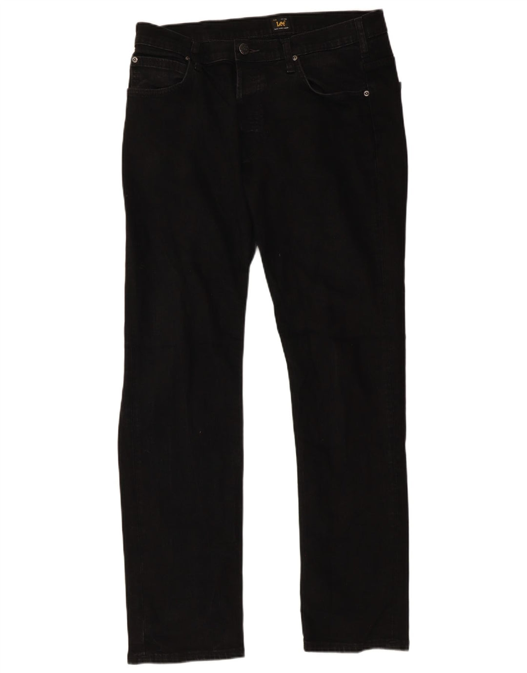 LEE Mens Straight Jeans W36 L32 Black Cotton
