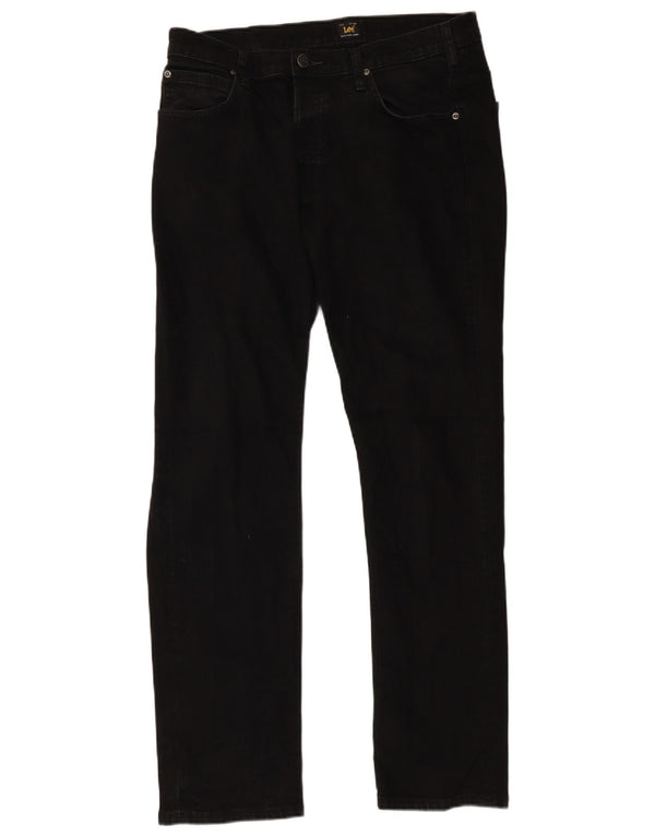 LEE Mens Straight Jeans W36 L32 Black Cotton