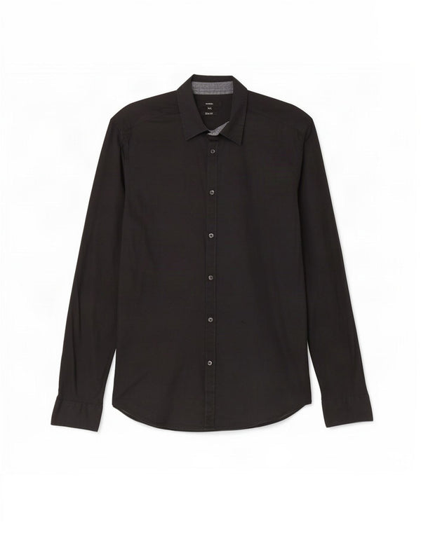 Diesel Mens Slim Fit Shirt XL Black Cotton