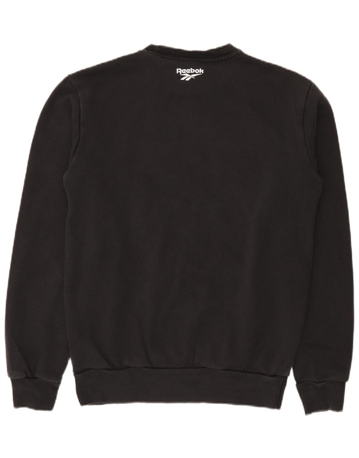 Reebok Mens Graphic Sweatshirt Jumper Small Black Cotton