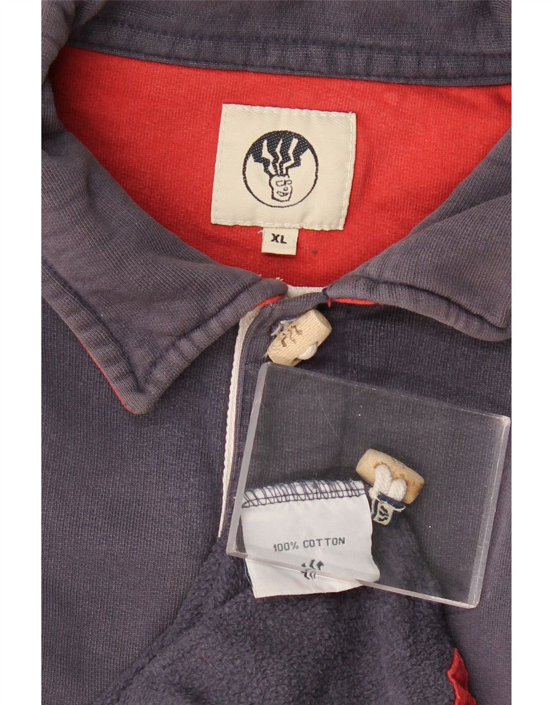 FAT FACE Mens Long Sleeve Polo Shirt XL Navy Blue Cotton