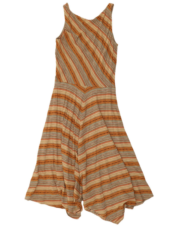 RALPH LAUREN Womens Sleeveless Maxi Dress UK 18 XL Beige Striped