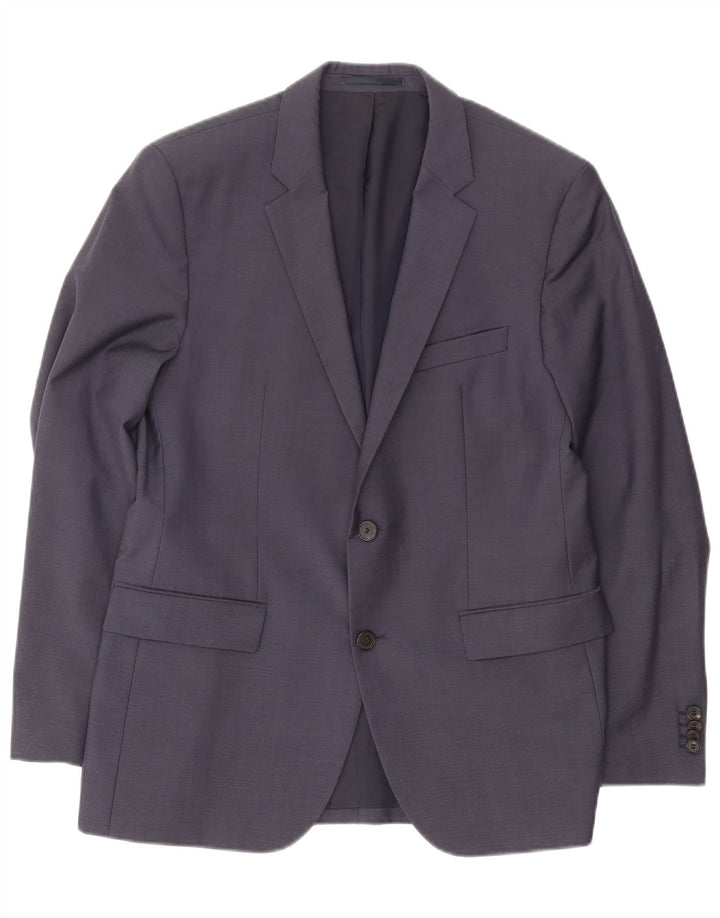 Hugo Boss Mens 2 Button Blazer Jacket EU 50 Large Navy Blue Wool