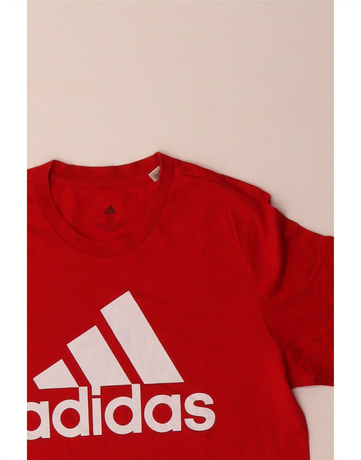 Adidas Mens Graphic T-Shirt Top Medium Red Cotton