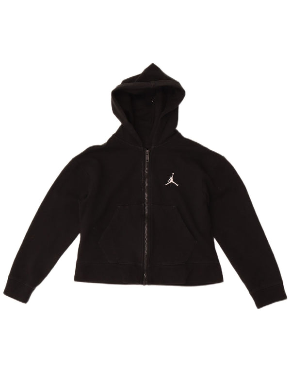 Jordan Girls Crop Zip Hoodie Sweater 10-11 Years Medium Black Sports
