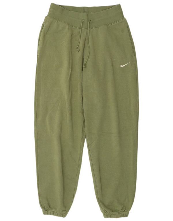 Nike Womens Tracksuit Trousers Joggers UK 10 Small Green Cotton