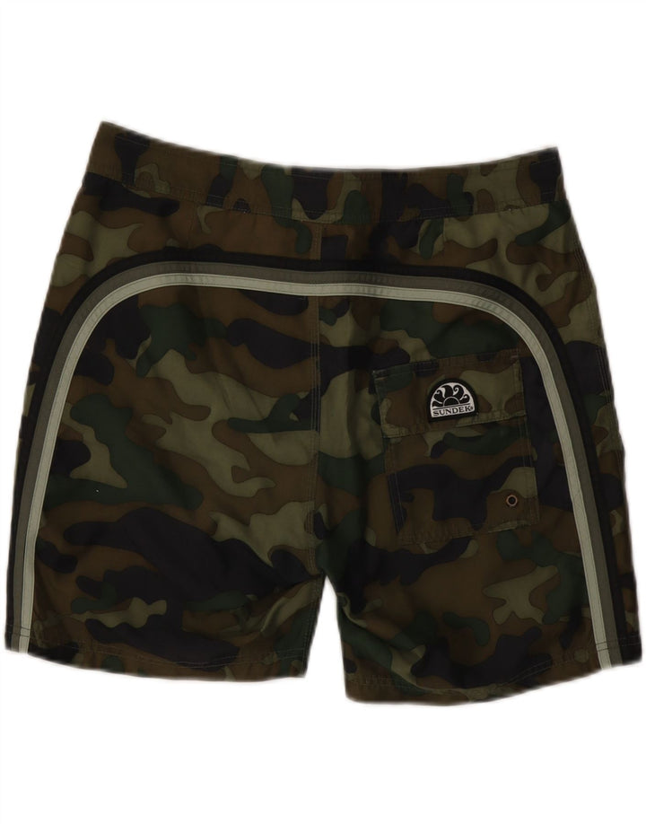 SUNDEK Mens Swimming Shorts Medium  Khaki Camouflage Polyester