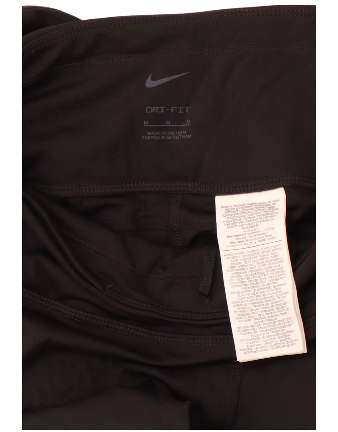 NIKE Womens Dri Fit Crop Leggings UK 12 Medium  Black Polyester