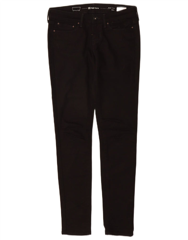 LEVI'S Womens Slight Curve Modern Rise Skinny Jeans W25 L30 Black Cotton