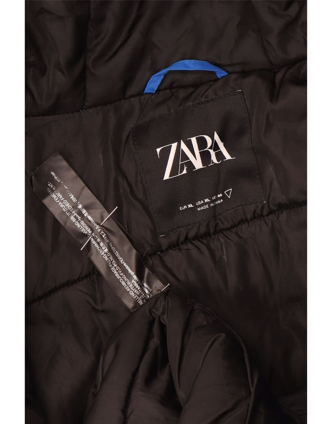 Zara Mens Hooded Windbreaker Jacket UK 42 XL Blue Polyester