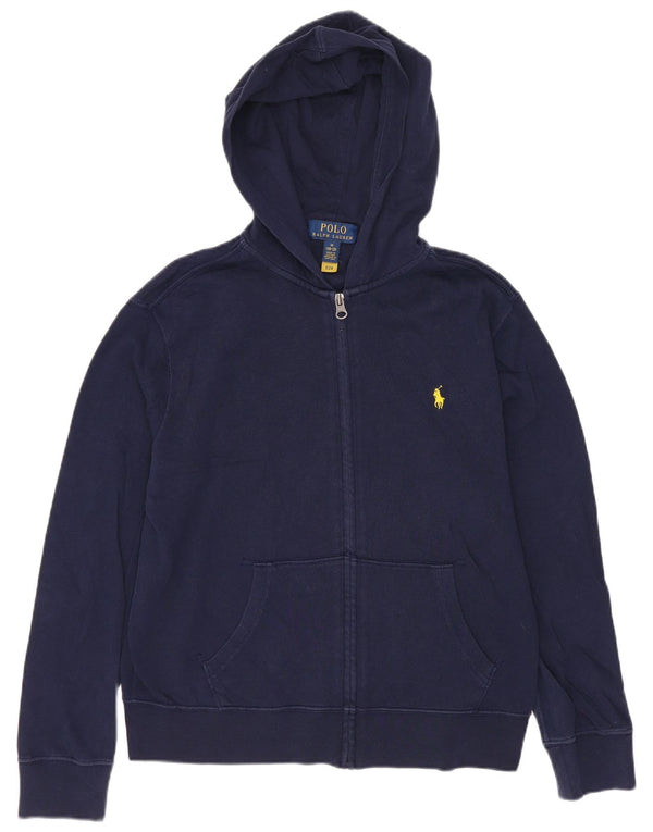 Polo Ralph Lauren Girls Zip Hoodie Sweater 10-11 Years Medium Navy Blue