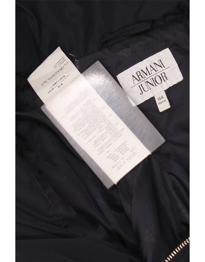 Armani Junior Girls Hooded Padded Coat 13-14 Years Navy Blue Polyester