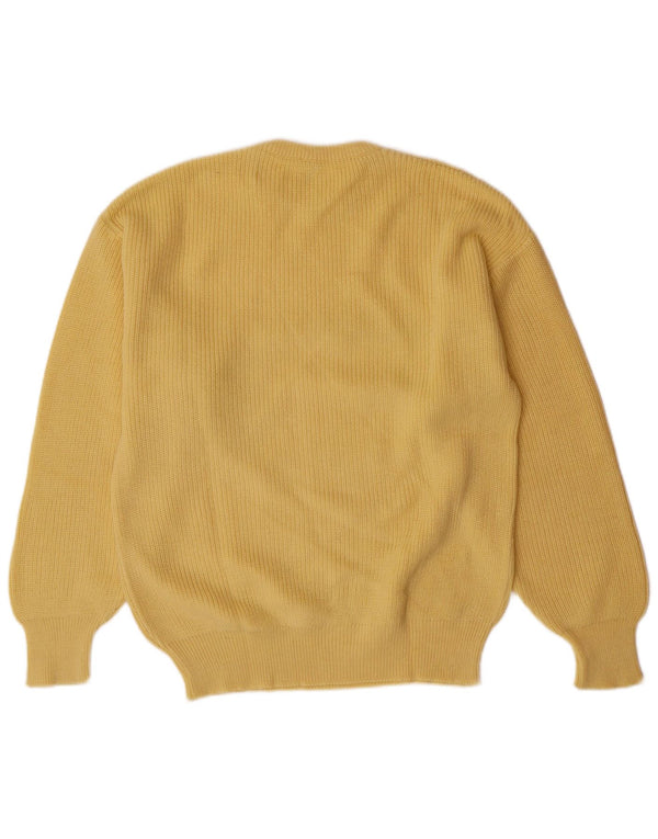 VINTAGE Mens Crew Neck Jumper Sweater IT 50 Medium Yellow Wool