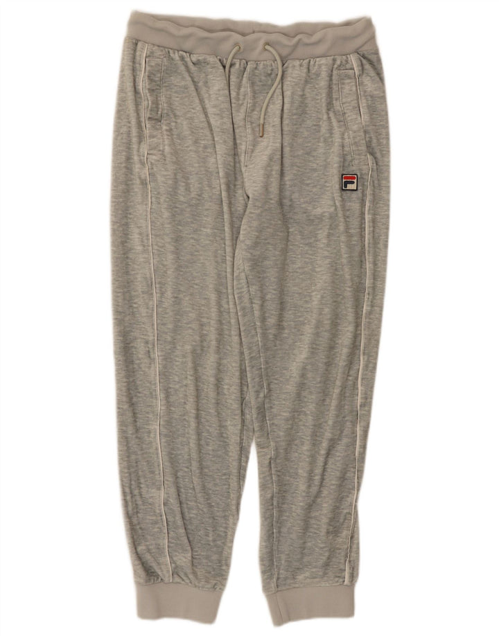 Fila Mens Velour Tracksuit Trousers Joggers Medium Grey Flecked Polyester