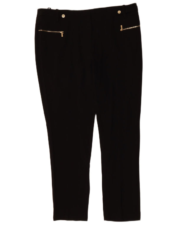 CALVIN KLEIN Womens Slim Casual Trousers US 12 Large W36 L30 Black
