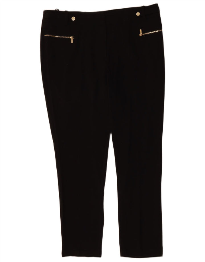 CALVIN KLEIN Womens Slim Casual Trousers US 12 Large W36 L30 Black