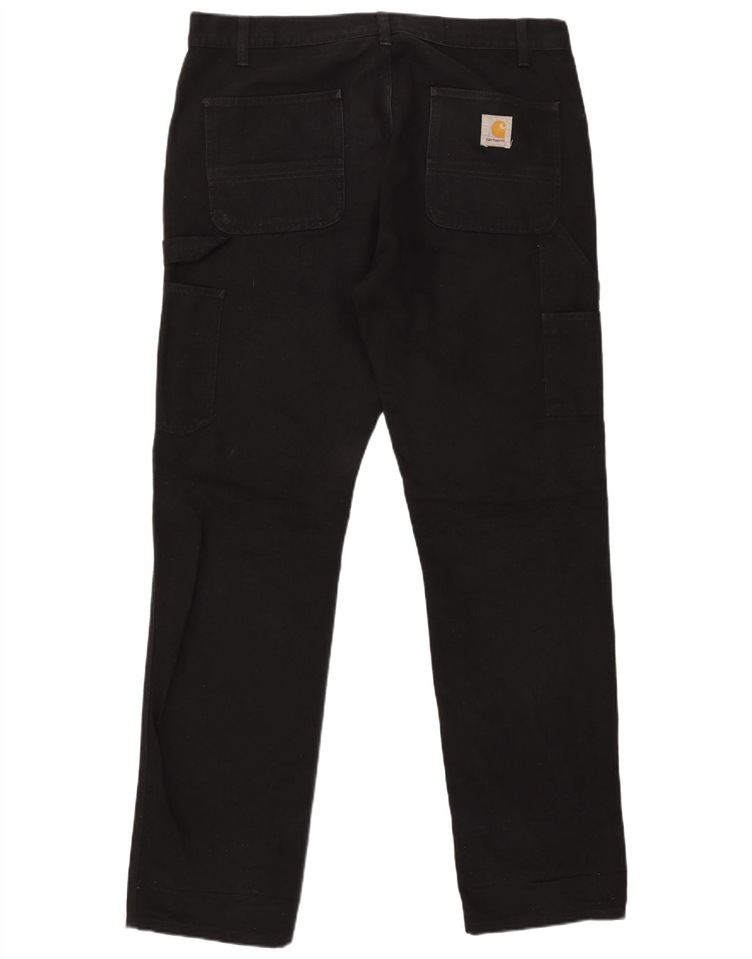 CARHARTT Mens Straight Cargo Trousers W36 L34 Black Polyester