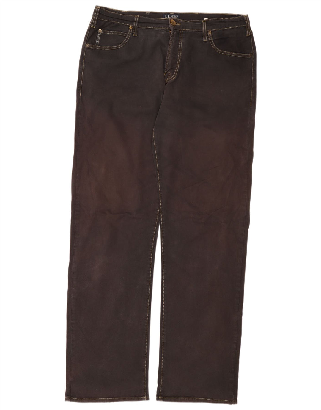 ARMANI Mens Straight Jeans W36 L34 Black