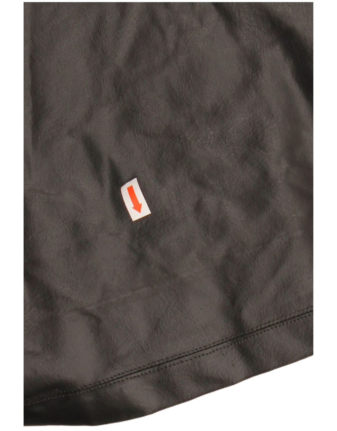 VINTAGE Womens Leather Coat UK 12 Medium Black Colourblock