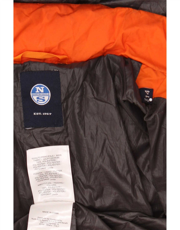 North Sails Boys Graphic Padded Jacket 13-14 Years Orange Colourblock