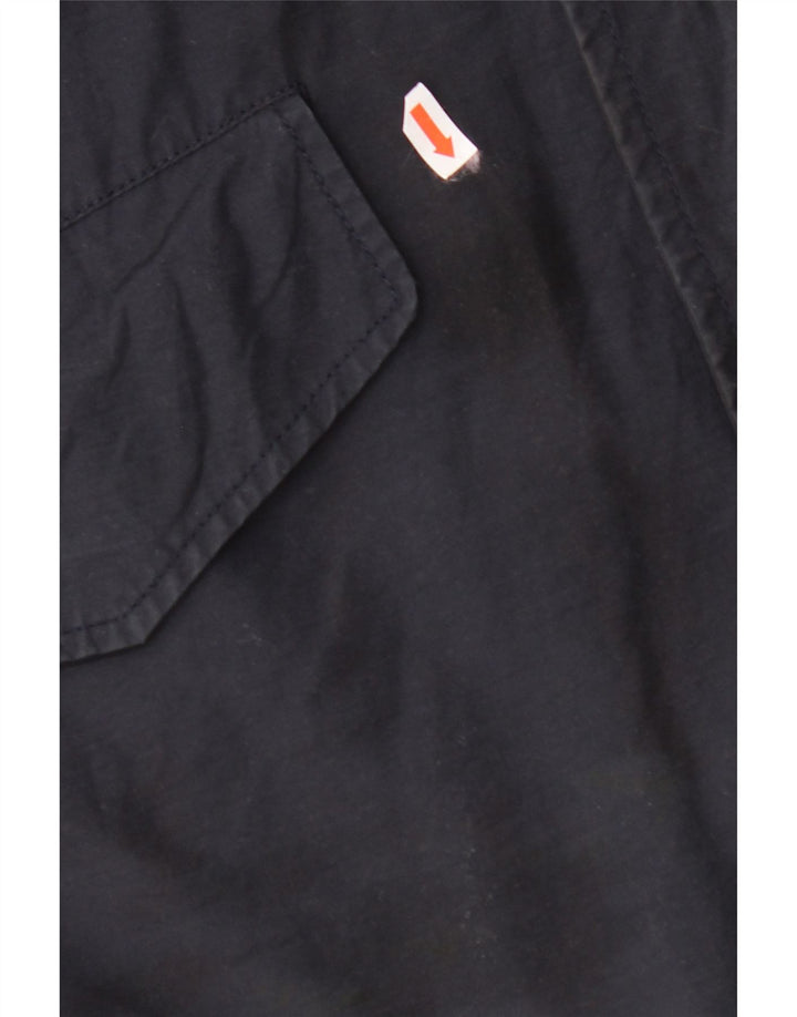 VINTAGE Mens Windbreaker Jacket UK 44 2XL Navy Blue Cotton