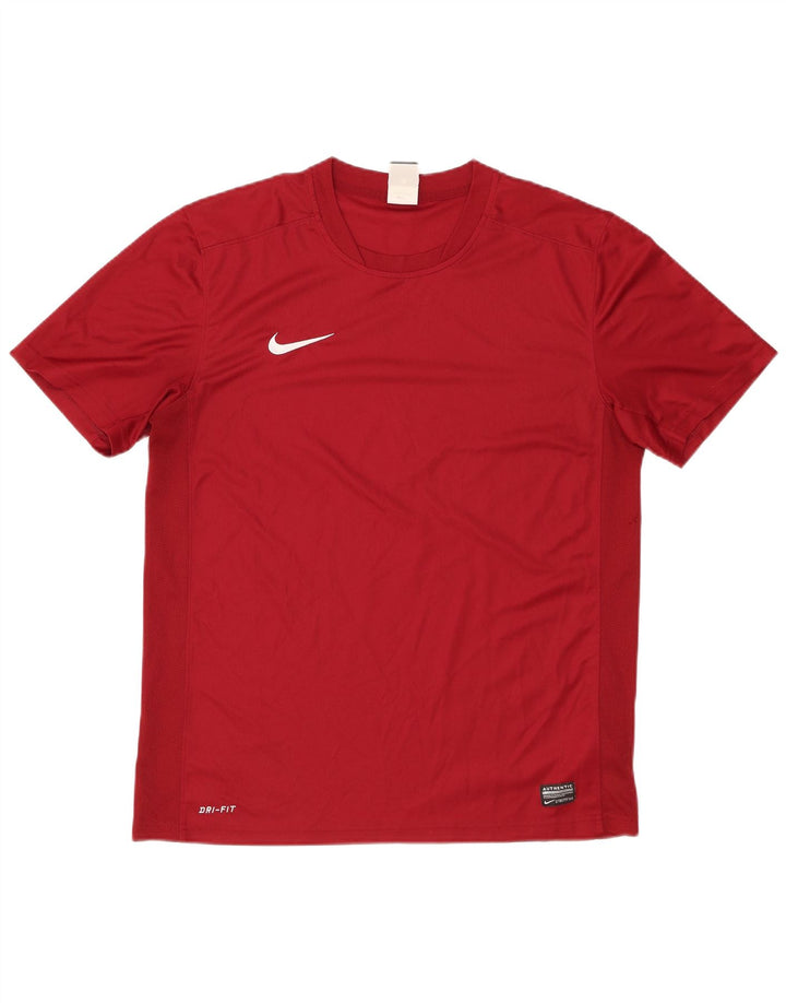 Nike Mens Dri Fit T-Shirt Top Large Maroon Polyester